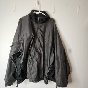 Vintage Athletic Works Windbreaker Jacket Womens 2xl 90s Black/grey Achromatic